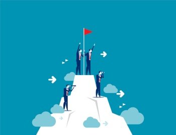 People standing on mountain peak with winner flag. Concept business vector illustration, Success Teamwork, Consulting, Looking and Searching.

. People standing on mountain peak with winner flag. Concept business vector illustration, Success Teamwork, Consulting, Looking and Searching.
