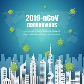 Coronavirus 2019-nCoV concept the Coronavirus spread throughout the world