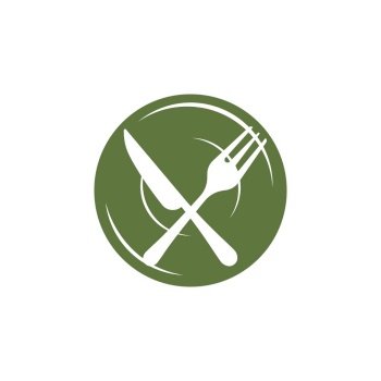 Fork, knife and spoon icon logo vector template.design for restaurant.
