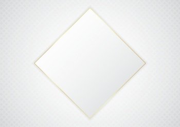 Square space shape for content clean white and gold metallic design luxury concept. vector illustration.