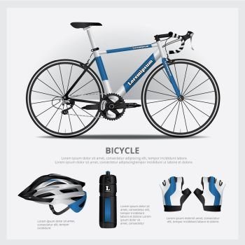 Bicycle with Accessory Vector Illustration
