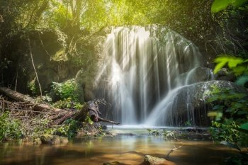 Beautiful waterfall in the rainy season, Thailand