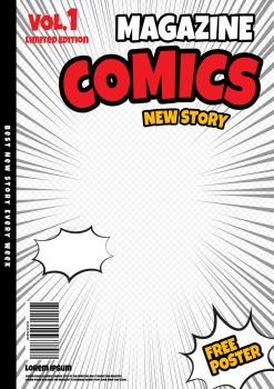 comic book page template design. Magazine cover	