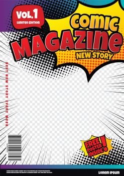 comic book page template design. Magazine cover	