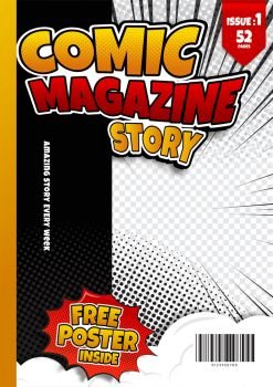 comic book cover page template design