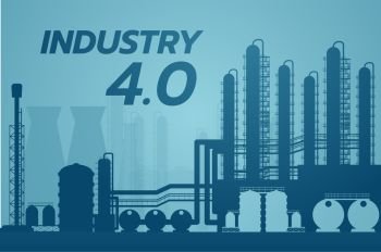 industry 4.0 concept, Internet of things network, smart factory solution, Manufacturing technology, automation robot with gray background 