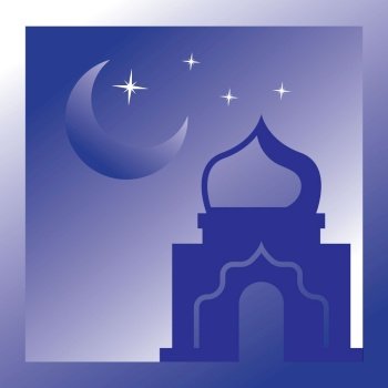 Stylish Ramadan kareem mosque festival banner illustration design