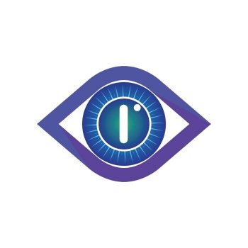I letter in eye logo or symbol template design