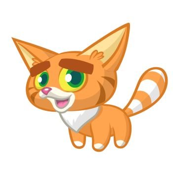 Cartoon orange cat. Vector illustration of a cute cat