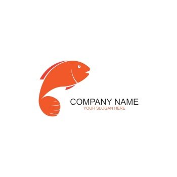 Fish logo template. Creative vector symbol of fishing club or online 