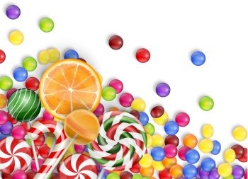 Sweets of candies on a white background.vector