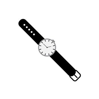 Wrist watch vector icon isolated on white background