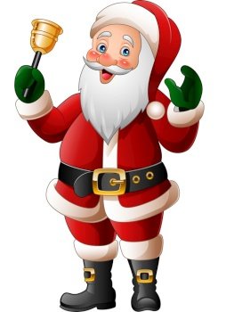 Cartoon Santa Claus ringing bell