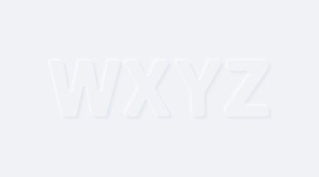 W X Y Z. Vector button letter of alphabet abc. Bright white gradient neumorphic effect character type icon. Internet gray symbol isolated on a background.