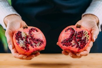 

Pomegranate Fruit, Superfood rich in vitamin C, Vitamin K, potassium, folic acid, dietary fibers and flavonoids

