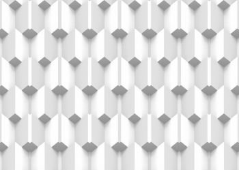 3d rendering. modern square box grid stack pattern wall design background.