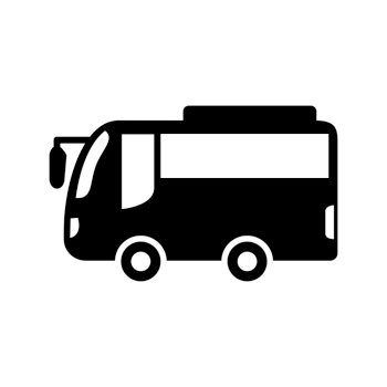 bus icon, glyph style design