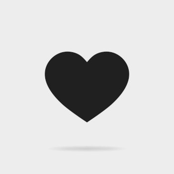 Black heart shape.Like icon. Social media icon.vector eps10. Black heart shape.Like icon. Social media icon.vector
