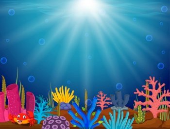 Underwater scene with tropical coral reef	