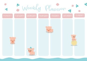 Weekly and daily planner set. Vector design. 
. Weekly and daily planner set.