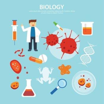 biology background education concept flat design