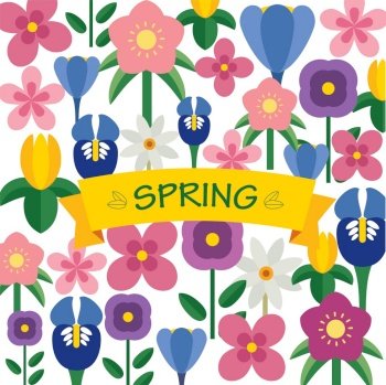  spring flower  background flat design