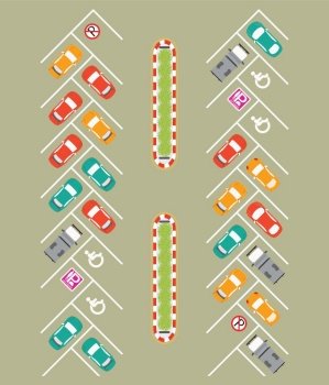 Car park, parking lot , parking zone conceptual Vector Illustration.
