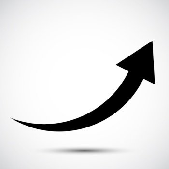 black arrow icon Symbol on White Background 