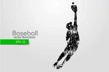 Silhouette of a baseball player. Color can be changed in one click. Vector illustration. Silhouette of a baseball player. Vector illustration