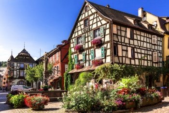 Kaysersberg  - one of the most beautiful villages of France, Alsace . Popular tourist destination  