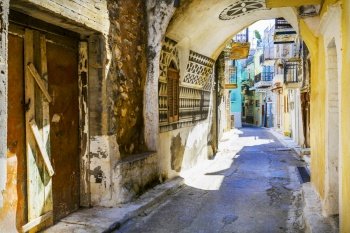 traditional villages of Greece - unique   Pyrgi in Chios island known as the 