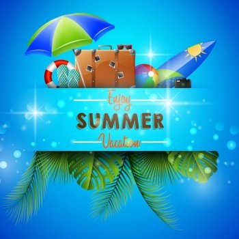 Summer background with travel accessories