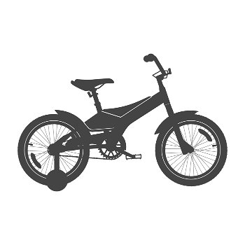 Kid’s Bike for Boys. Side View. Vector Silhouette.. Kid’s Bike for Boys. Vector Silhouette