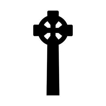 Old murble tombstone with christian cross.  Vector illustration.