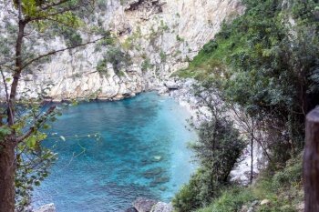 Remote beach named ’Fakistra’ at area of Pelion in Greece. Remote beach named ’Fakistra’ at Pelion in Greece