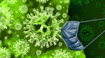 Deadly flu health risk and coronavirus disease outbreak or coronaviruses influenza as dangerous viral strain case as a pandemic medical concept with lethal cells with 3D illustration elements.