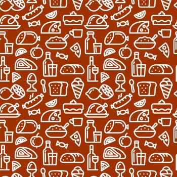 illustration of the meal and foods seamless pattern. meal seamless pattern