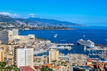 Panoramic view of Monte Carlo in a summer day, Monaco