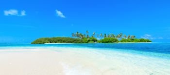 Beautiful beach with island  Maldives
