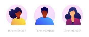 User personal profile faceless characters set. Dark skin employees, multicultural corporate workers portraits. Team member, avatar metaphors. Vector isolated concept metaphor illustrations. Website elements vector concept metaphors.