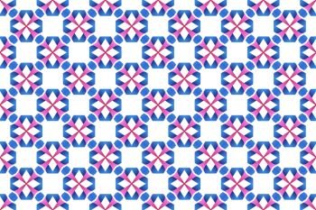 Seamless geometric pattern design illustration. Background texture. Used gradient in blue, pink and violet colors on white background.