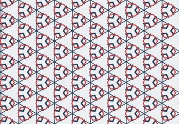 Seamless geometric pattern design illustration. Background texture. In red, blue and white colors.