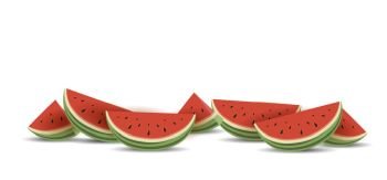 Vector illustration of watermelon. Hello summer card with melon