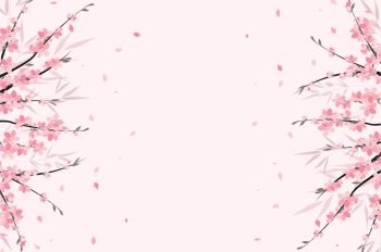 Vector illustration Sakura branch decoration. Floral background. Pink flowers. Sakura branch decoration