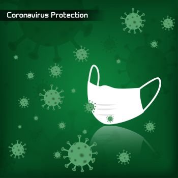 Coronavirus protection. Coronavirus COVID-2019 on blue background. Virus 2019-nCoV 