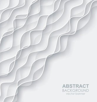 Abstract vector background from gray paper waves.