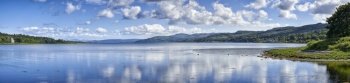 Panoramic view of Loch Gilp from Lochgilphead,Scotland