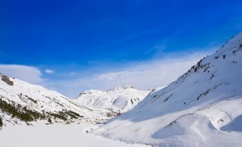 Astun ski area in Huesca on Pyrenees at Spain