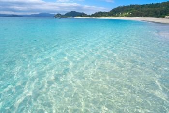 Islas Cies islands Rodas beach turquoise near Vigo of Galicia Spain