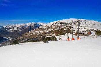 Baqueira Beret in Lerida Catalonia ski spot resort in Aran Valley of Pyrenees Spain